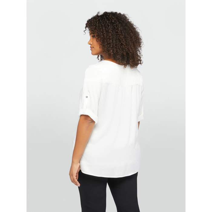 Fiorella Rubino - Blusa con cremallera frontal - Blanco