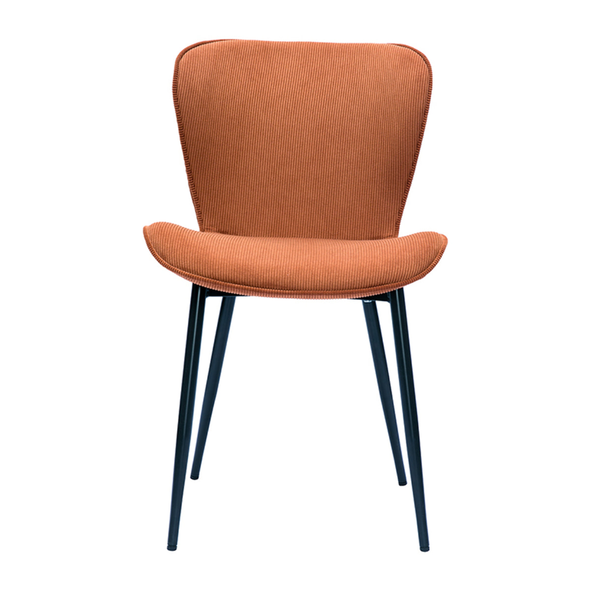 Chaises design en tissu velours côtelé terre brûlée et métal noir (lot de 2) ADDICT