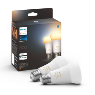 Ampoule LED connectée PHILIPS HUE White Ambiance E27 x2