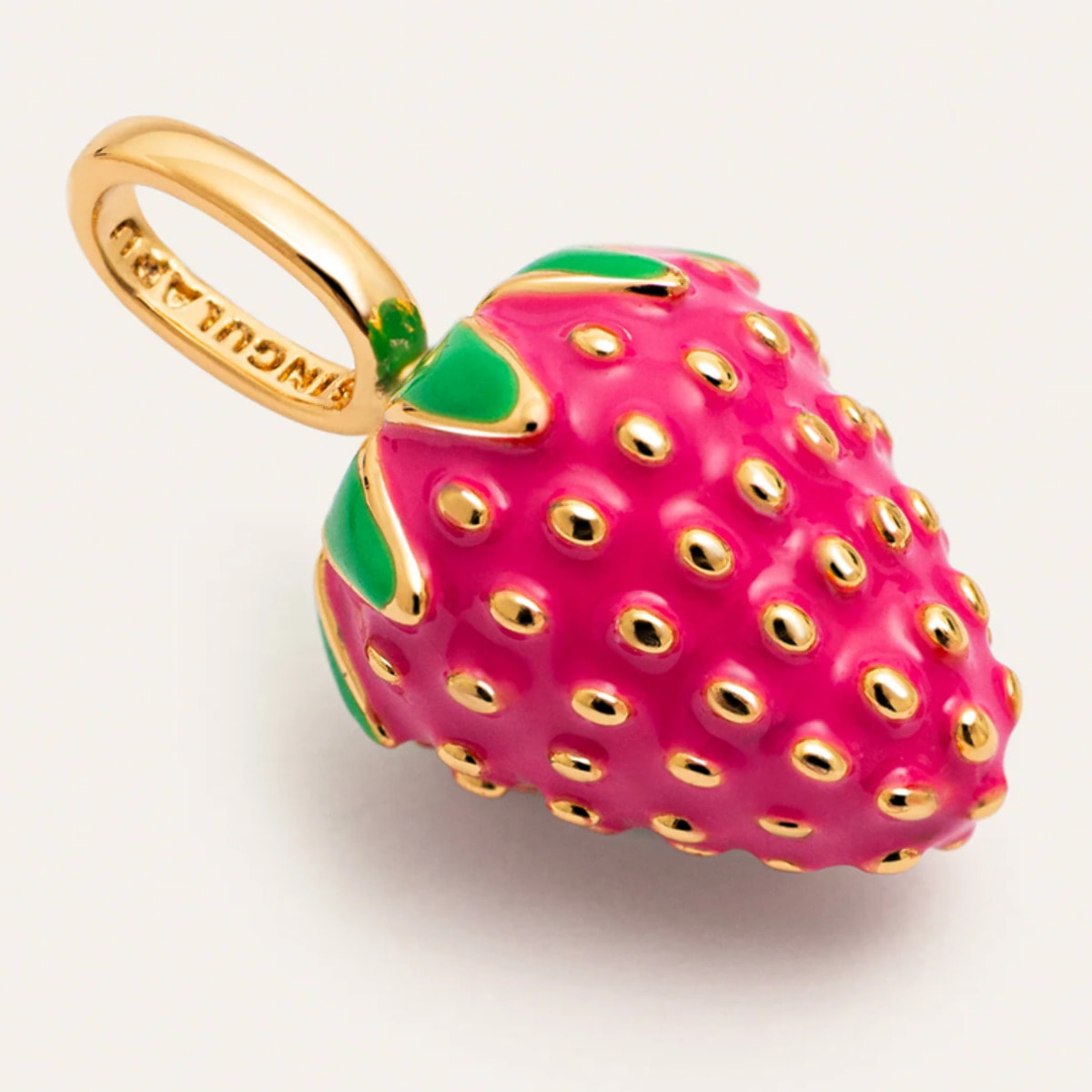 Charm Fragola Placcato Oro