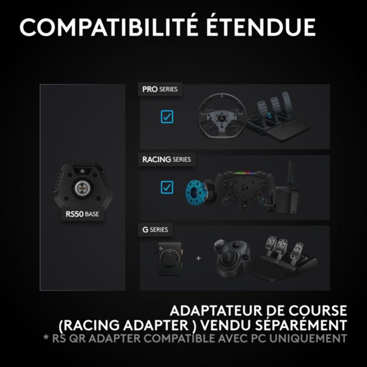 Volant LOGITECH G RS50 System Direct Drive pour PS/PC