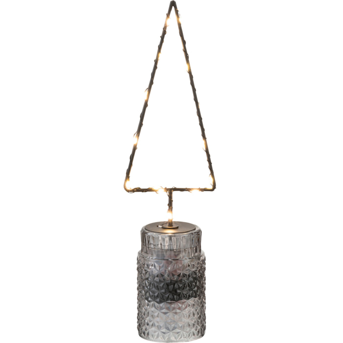 J-Line cache-pot Imitation Tissage - ciment - blanc - medium