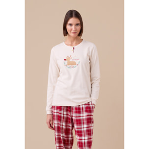 Pigiama donna caldo cotone articolo renna Noidinotte