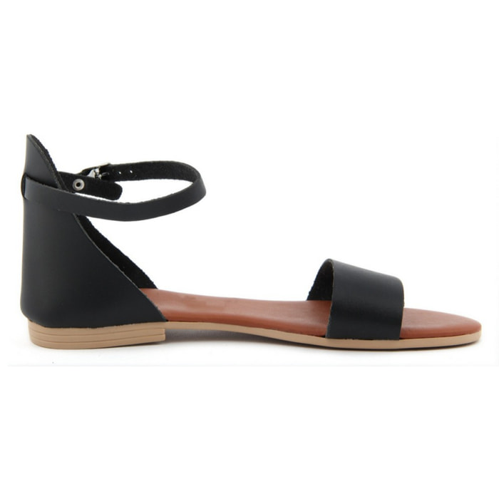 Sandalo Donna in pelle colore Nero