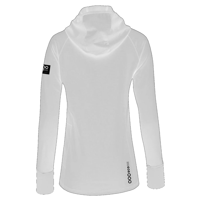 Sudadera con cappuccio donna ECOON Course du Sanglier - Bianco
