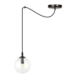 Lampada a sospensione GIGI in acciaio nero e vetro