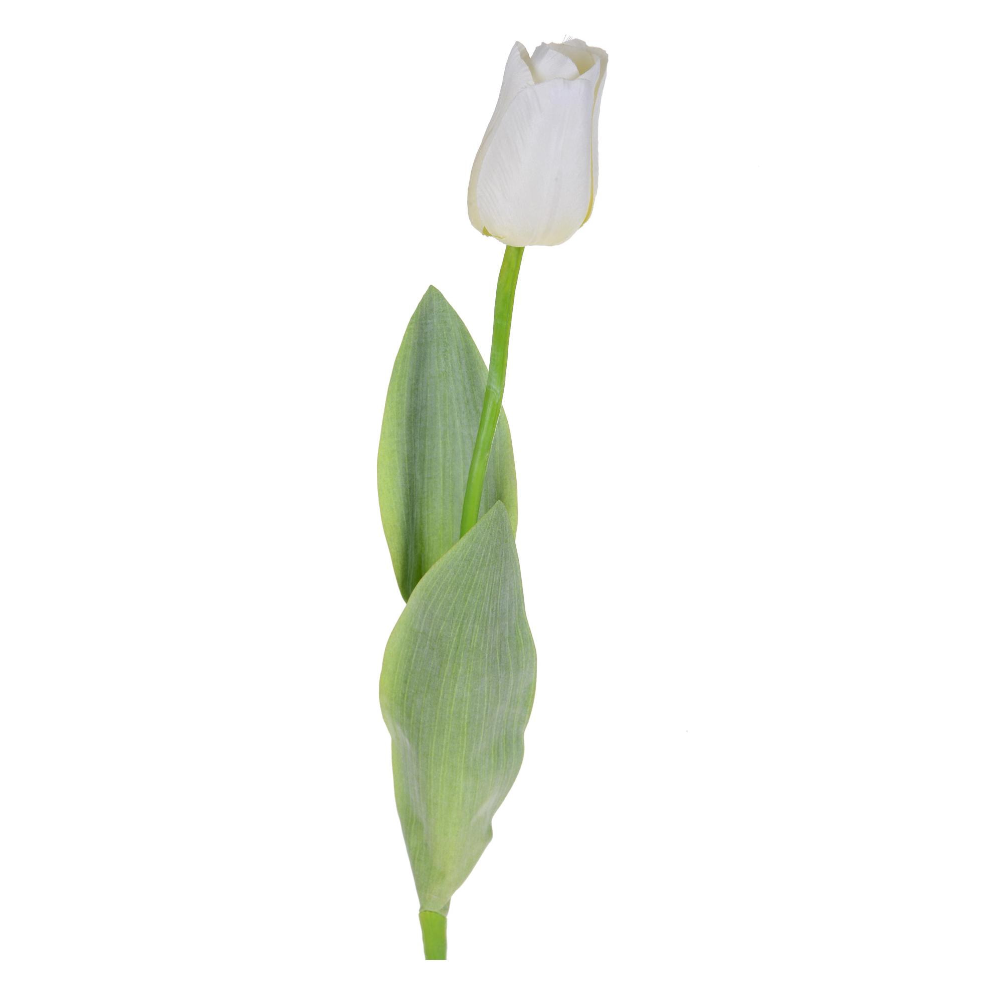 Tulipano Con Foglie. Altezza 67 Cm - Pezzi 12 - 9X67X5cm - Colore: Altro - Bianchi Dino - Fiori Artificiali