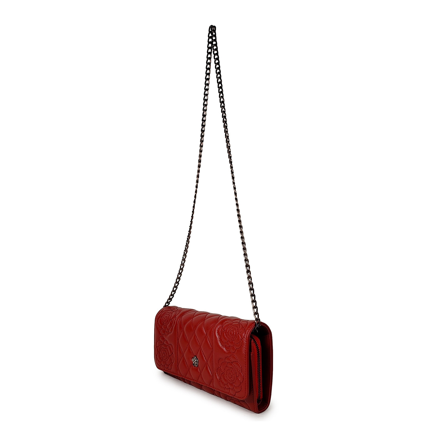 Borsa Donna in vera pelle Made in Italy colore Rosso dimensioni cm 25x13x3