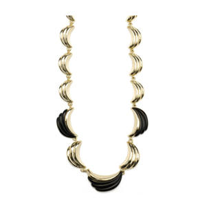 Collar con Resina Negra acabado oro 18k