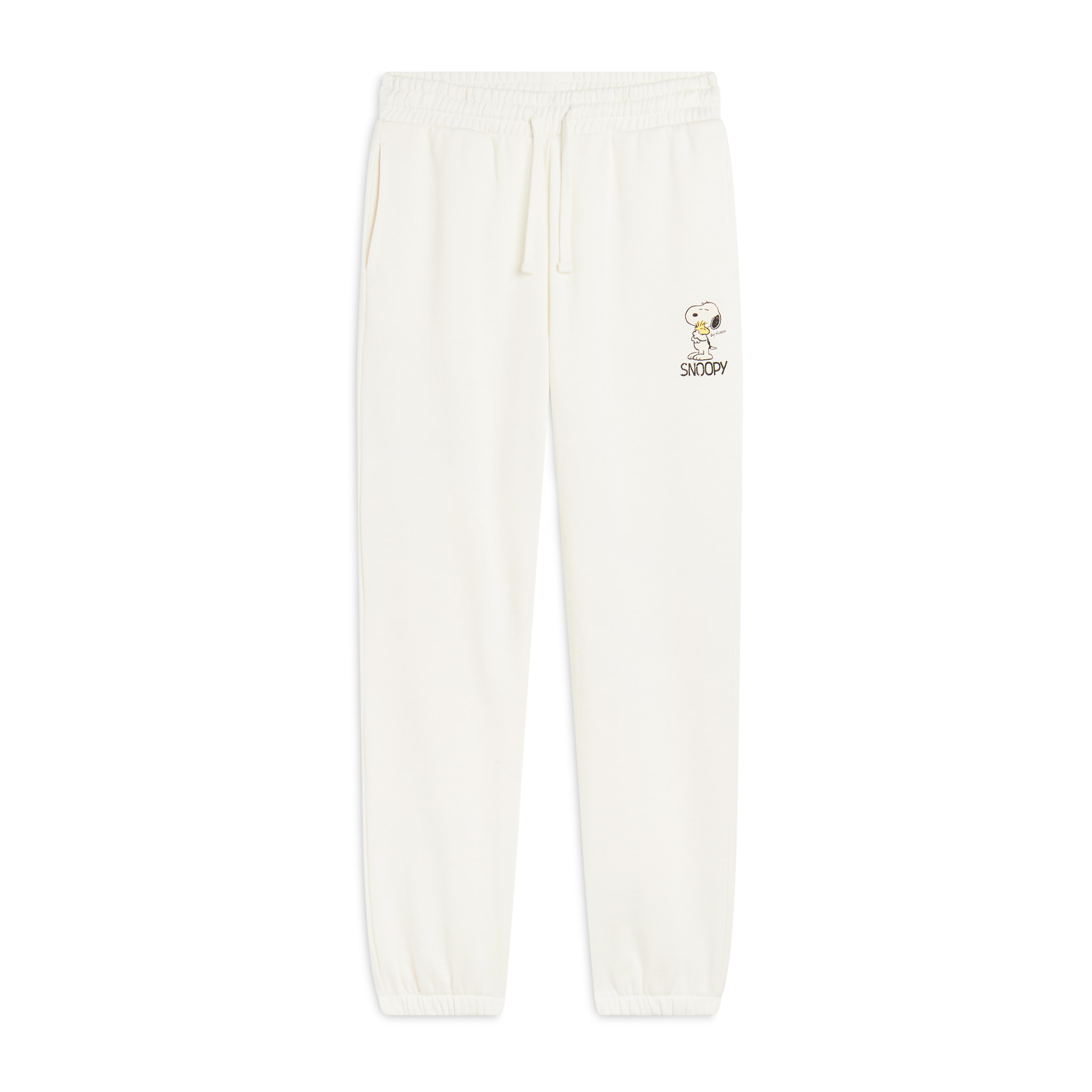 Pantalone jogger donna in felpa con piccola stampa Snoopy