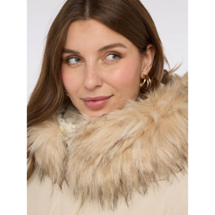 Fiorella Rubino - Plumífero con capucha y ribete - Beige