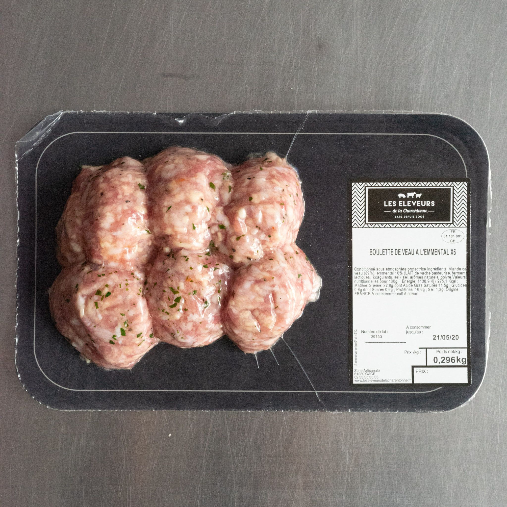 12 boulettes de veau a l'emmental - 2x300g - Normandie