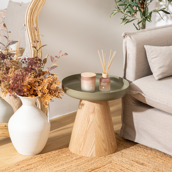 Table d'appoint "Hercyna" vert de gris 41,840x40cm