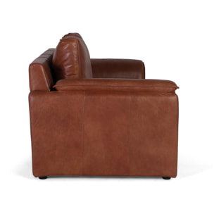 Sofá de piel de 3 plazas - 85 x 227 x 95 cm