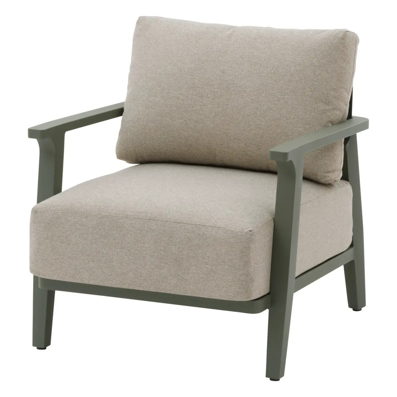 Fauteuil de salon de jardin "Pulpy" vert laurier aluminium et polyester
