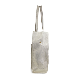 Borse Donna colore Dorato-in pelle Made in Italy 33x38x15cm