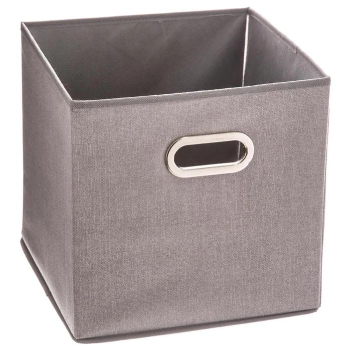 Panier tissu 31x31cm "Mix N' Modul" gris clair chiné