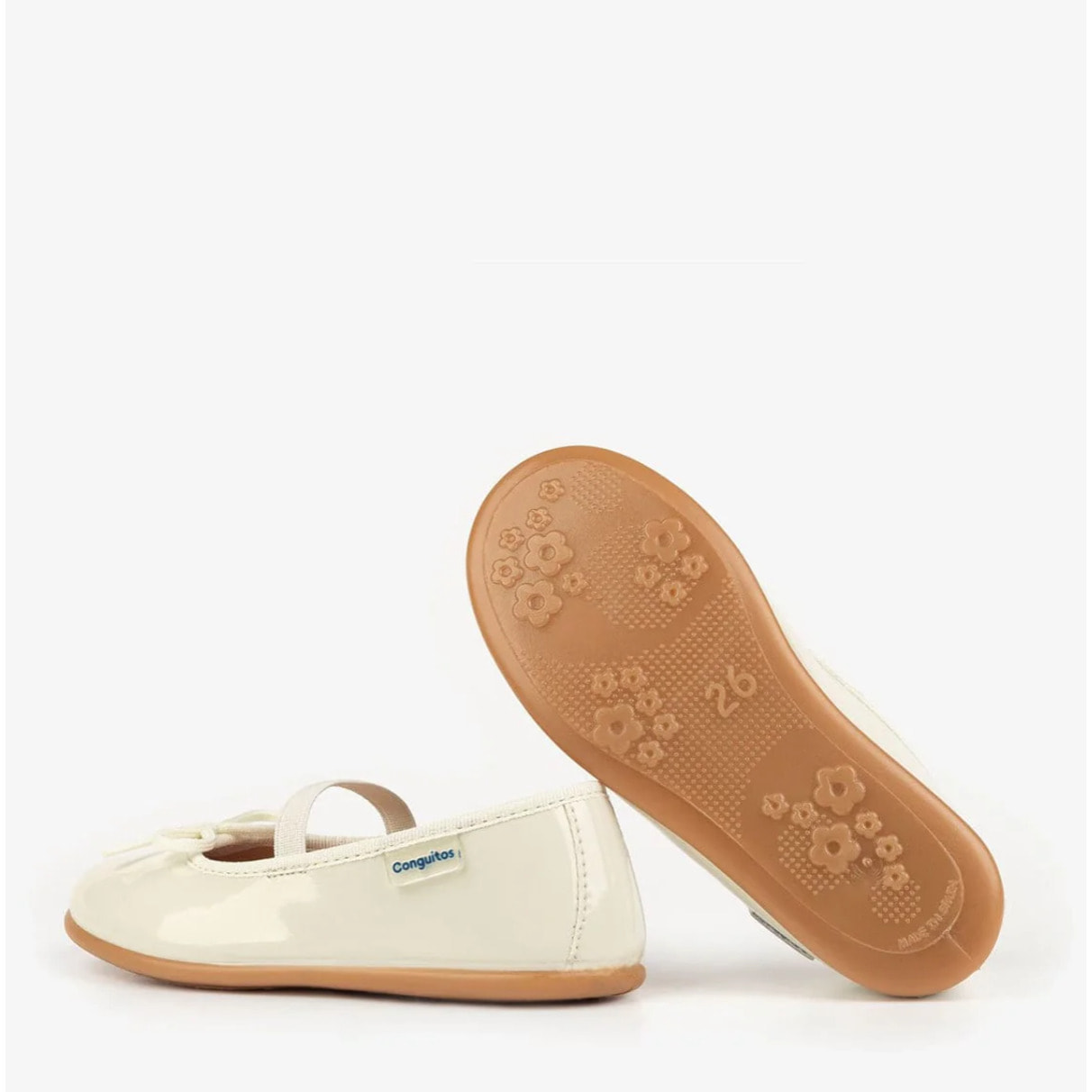 Bailarinas básicas blancas de charol para niña