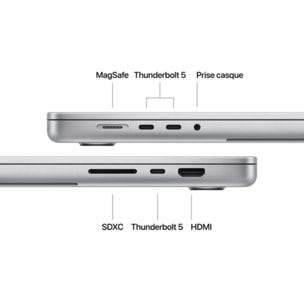 Ordinateur Apple MACBOOK Pro 16" Puce M4 Max CPU 14 / GPU 32 coeurs Mémoire RAM 36Go Stockage 1To SSD XDR Argent