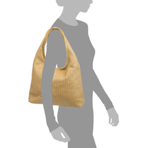Berbenno Borsa a spalla Donna. Realizzata in rafia sintetica con design intrecciato.
