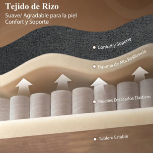 Sofá Cama 2 Plazas 3 en 1, Sofá Cama de Tejido Rizo con Respaldo Ajustable 3 Niveles, Bolsillos Laterales, 2 Almohadas con Fundas Extraíbles para Sala de Estar, Espacios Pequeños, Gris Oscuro