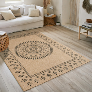 Nature - tapis effet jute noir