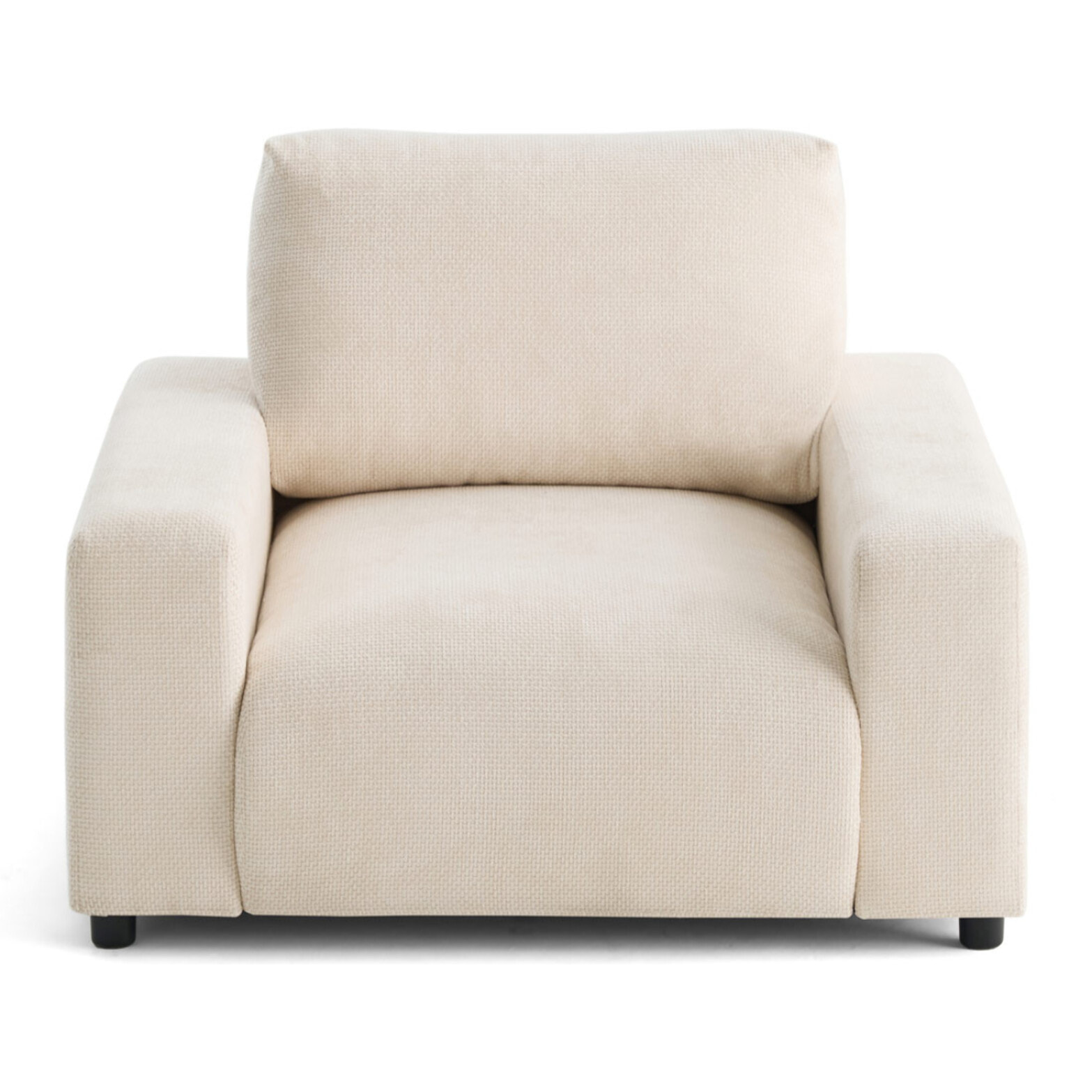 Pivoine - fauteuil en velours texturé - Beige