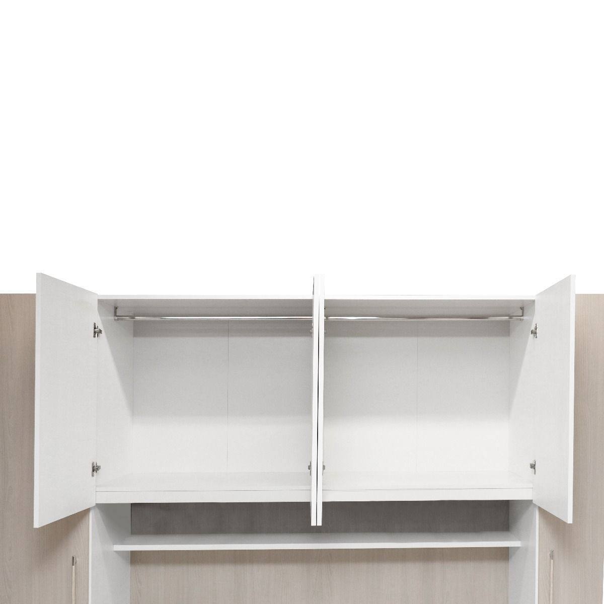 Cameretta completa con armadio 6 ante e divano letto con secondo letto estraibile, 293 x 90 x 247, Bianco
