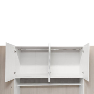 Cameretta completa con armadio 6 ante e divano letto con secondo letto estraibile, 293 x 90 x 247, Bianco