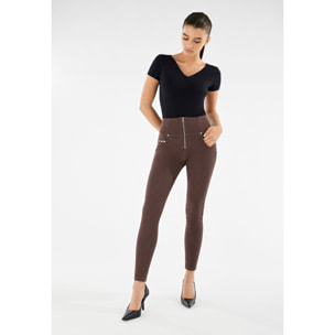 Pantaloni push up WR.UP® vita alta superskinny tessuto navetta