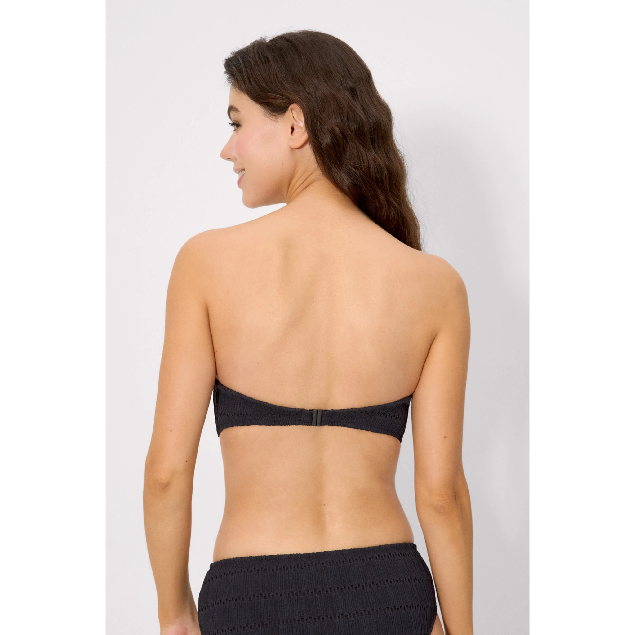 Top bikini bandeau push‑up Nero