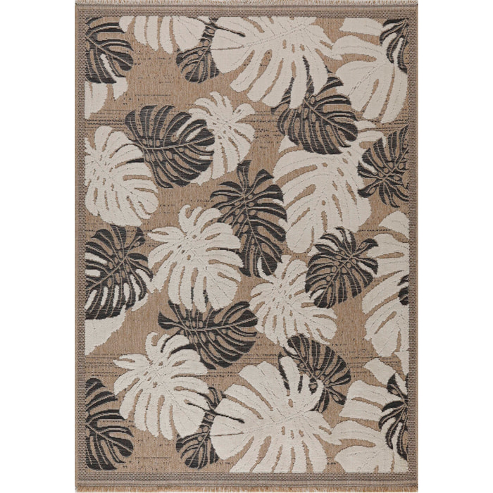 Tulum - Tapis effet jute motif feuille