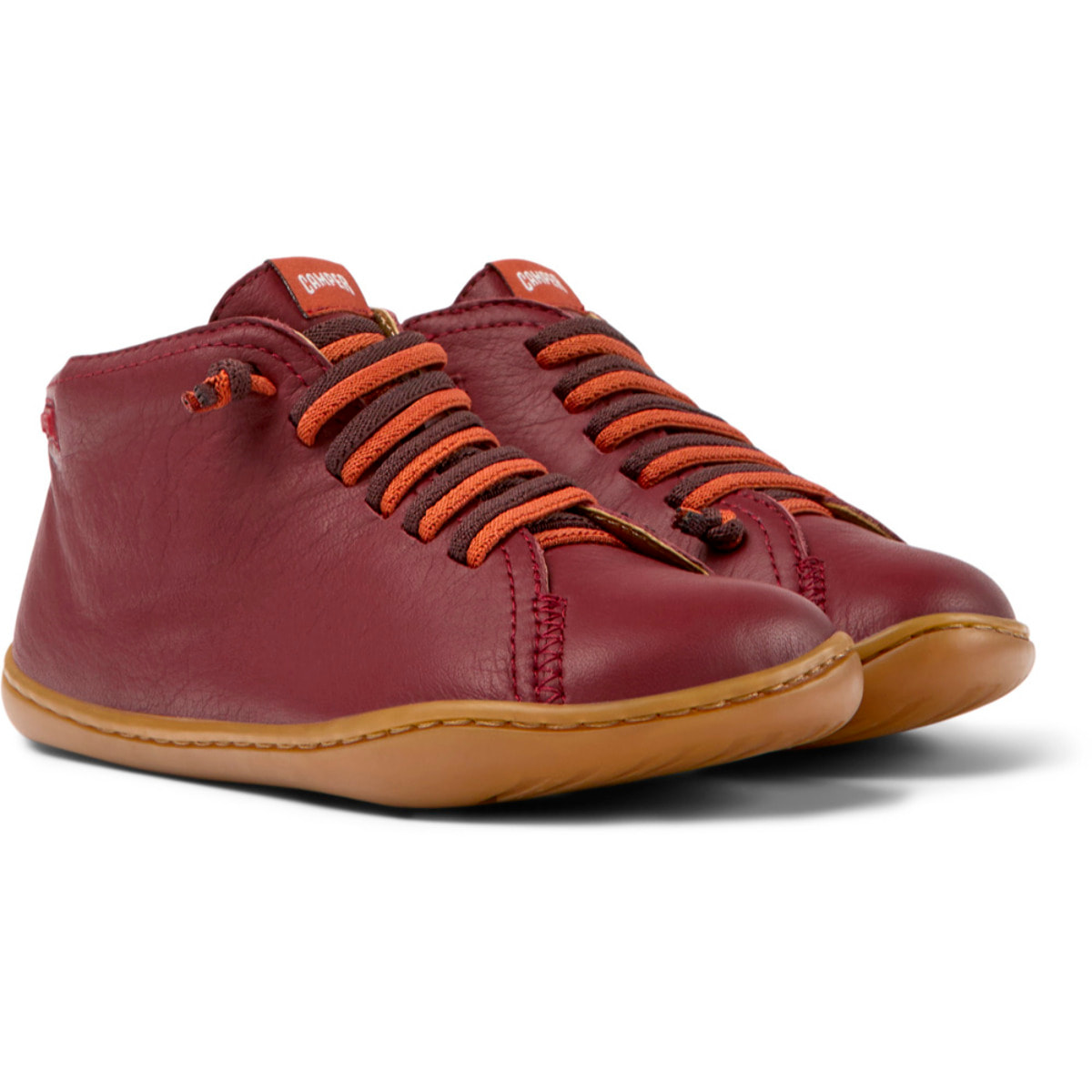 CAMPER Peu Cami - Zapatillas Sneakers Burdeos Infantil Unisex
