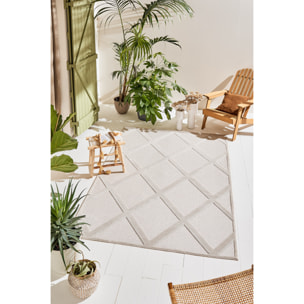 Tapis Loopin 328 Creme 200x280 cm - Motif en relief - Indoor & Outdoor