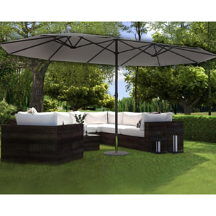 Parasol double  gris droit ovale 2,7 x 4,6 m CABIATE