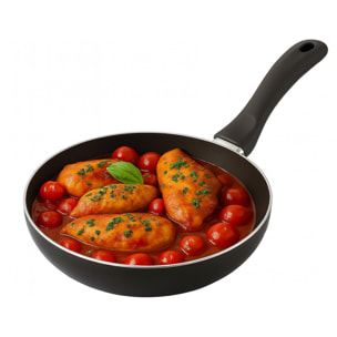 Sartén de Ø28x5cm en Aluminio prensado color Negro mate