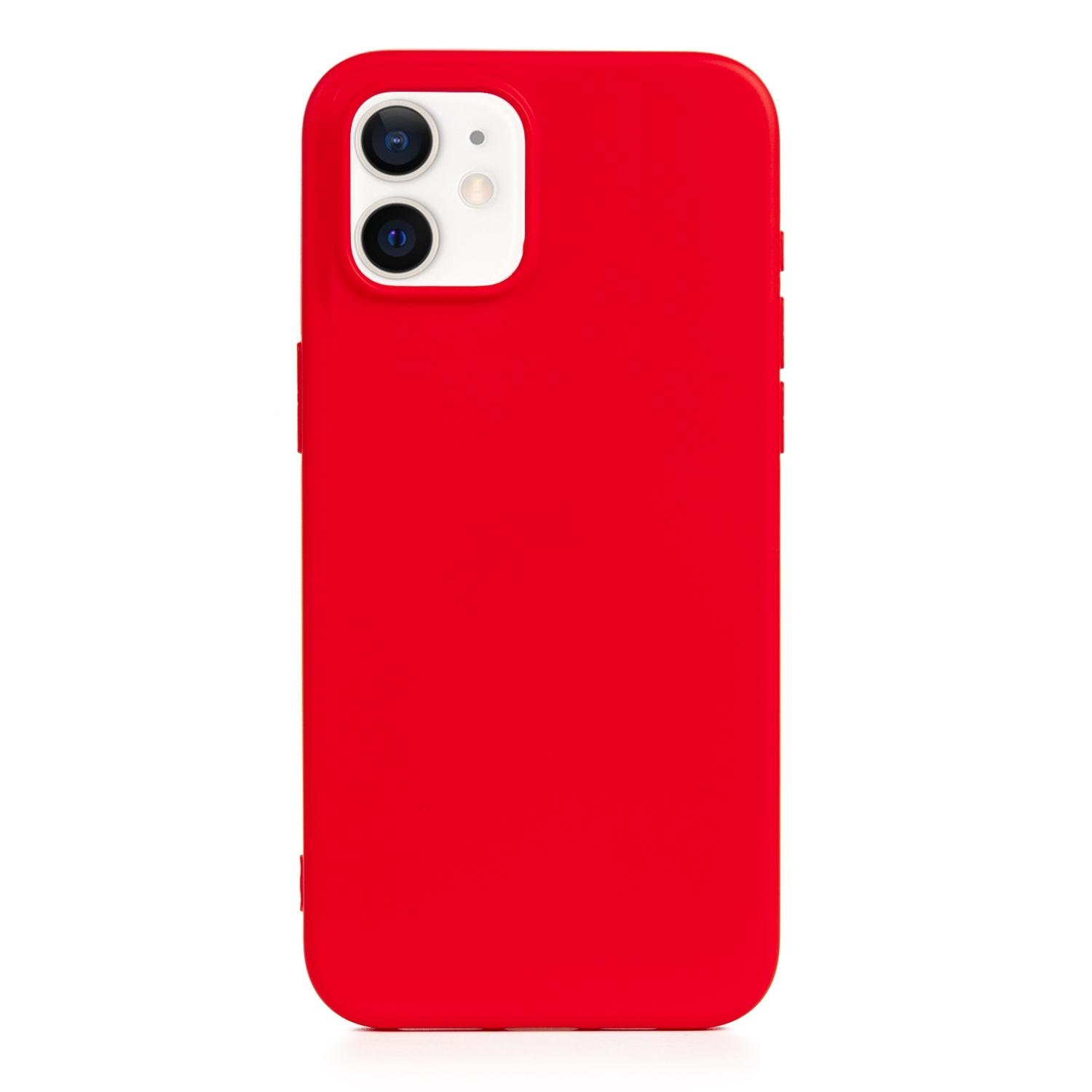 DAM Custodia in silicone Essential per iPhone 12 / 12 Pro. Interno morbido e vellutato. 7,43x1,02x14,95 cm. colore rosso