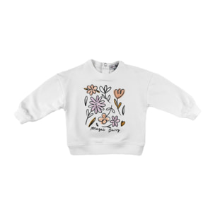 FELPA LATTE RICAMO VOLPETTA