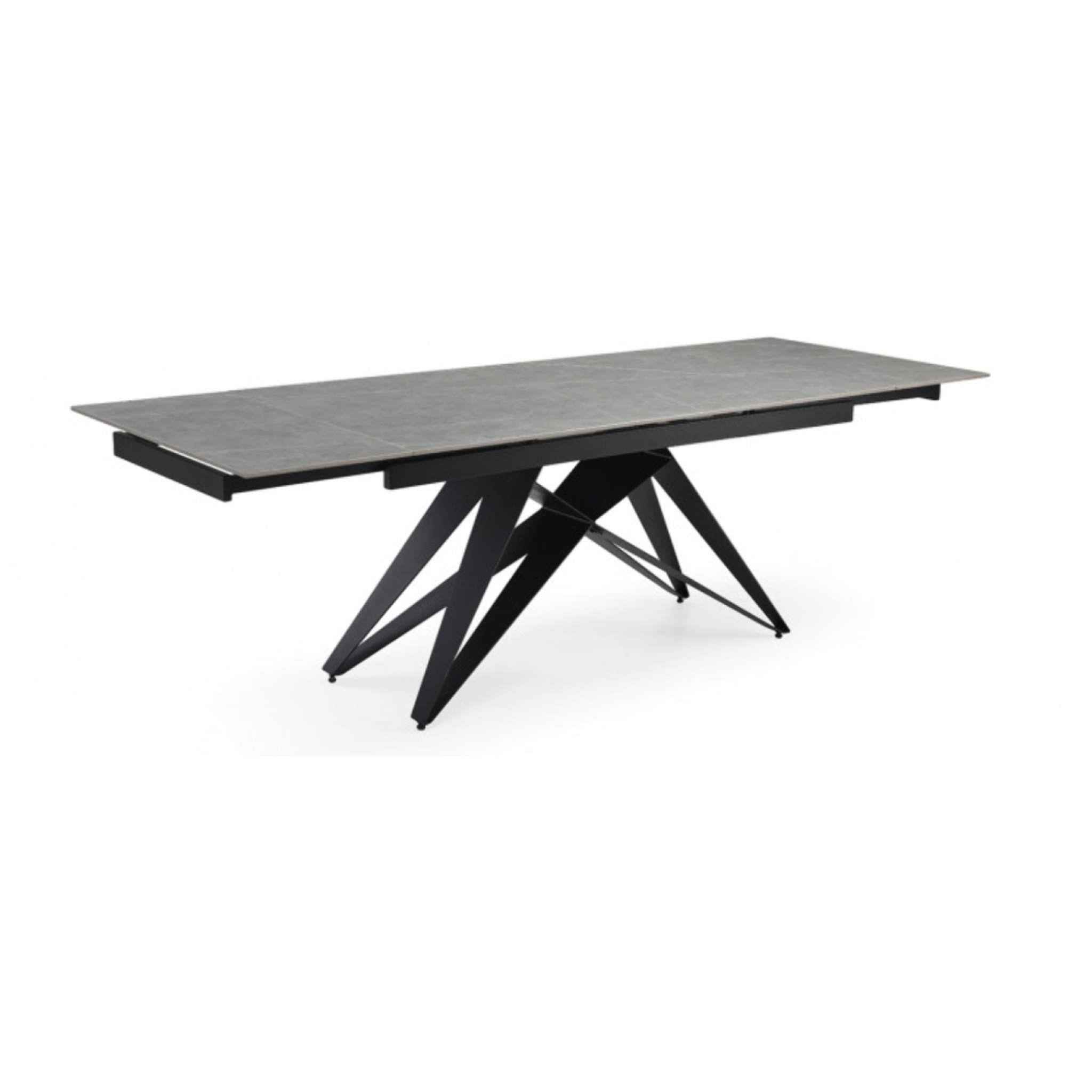 Table extensible en céramique marbre grey L160/240cm - 9 piètements - UNIK