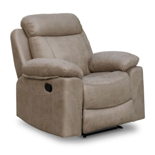 Sillón relax con reposapiés elevable en tono cemento 106 cm Nellie Cemento