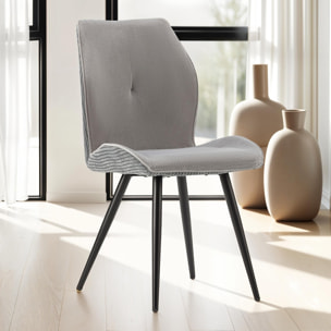 Lot de 2 chaises en velours côtelé - LYKKE