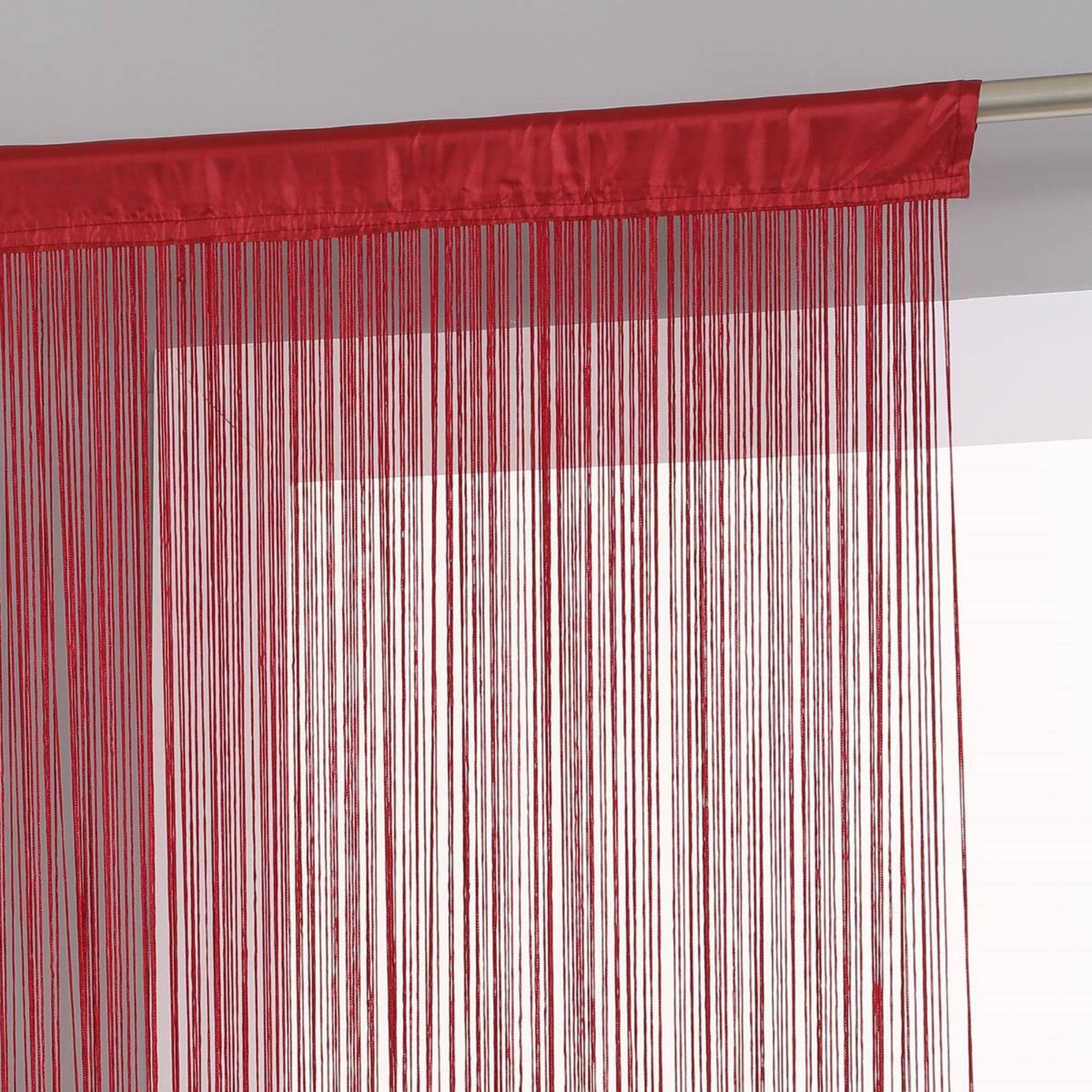 Cortina de Hilos 90x200cm en color Rojo Ligera y Moderna