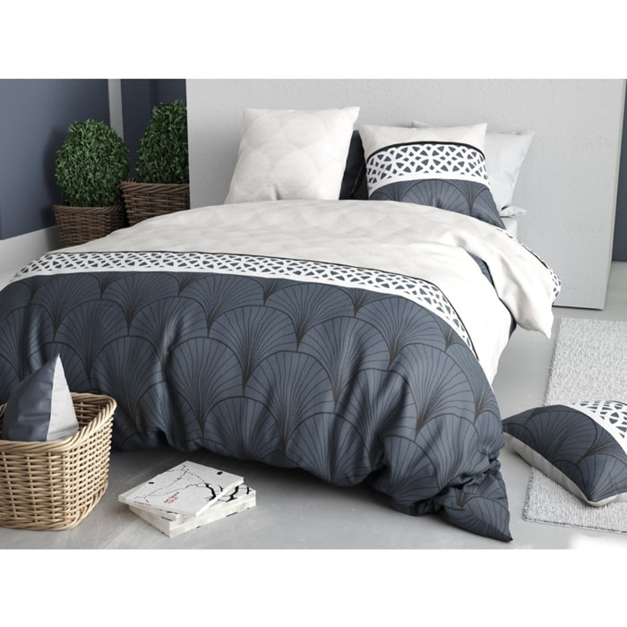 Parure housse de couette imprimée + 2 taies Arcadia