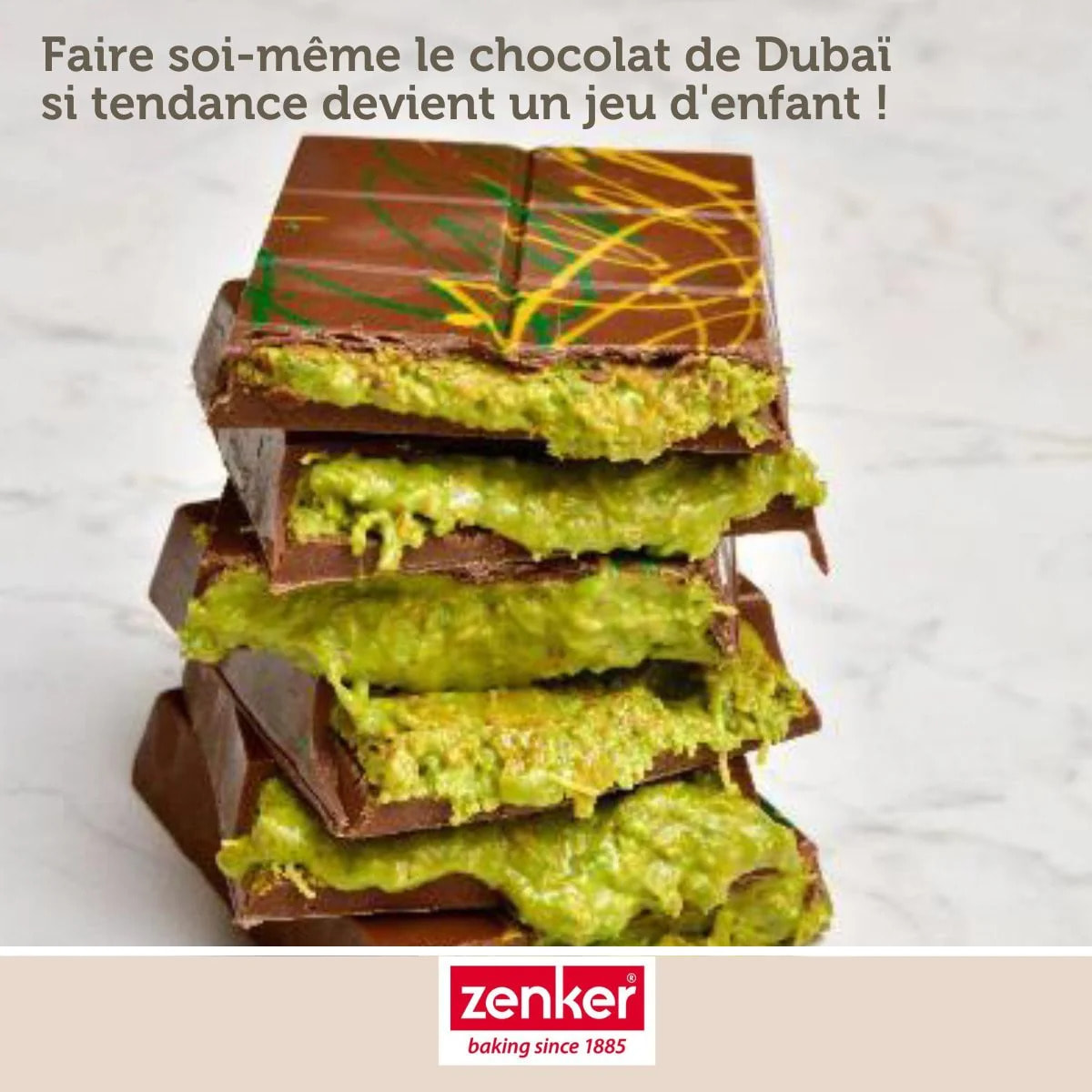 Deux moules à tablettes chocolat de Dubaï en silicone Zenker Special Creative