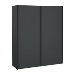 Armadio multiuso 2 ante Gomer, Mobile multifunzionale, Mobiletto scarpiera, Guardaroba porta scarpe, 179x65 h220 cm, Grigio