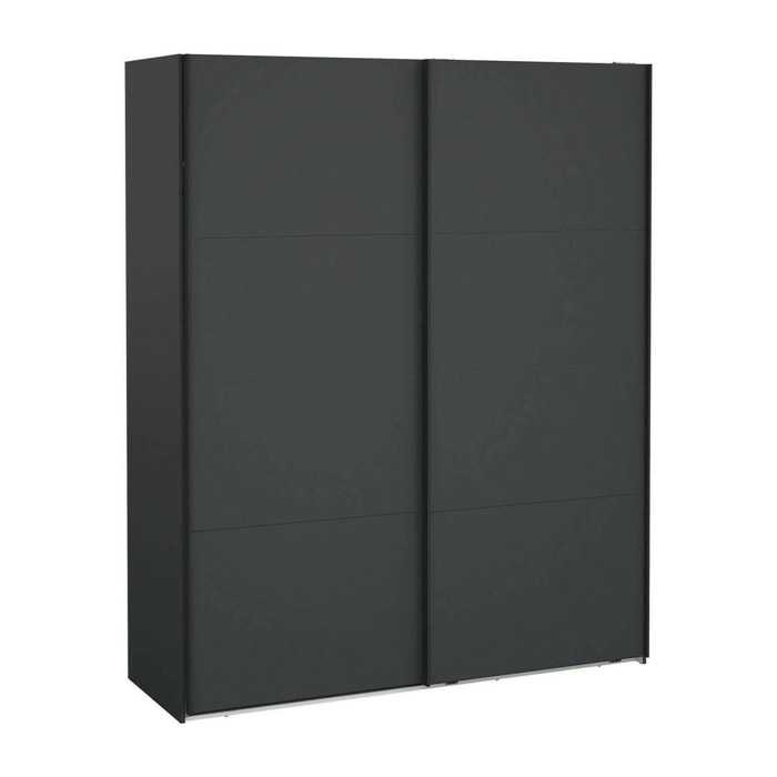 Armadio multiuso 2 ante Gomer, Mobile multifunzionale, Mobiletto scarpiera, Guardaroba porta scarpe, 179x65 h220 cm, Grigio