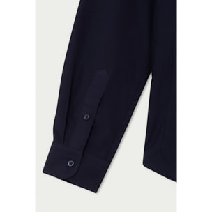 Camicia Uomo 1 Bottone Button Down Slim Cotone/Poliestere Blu