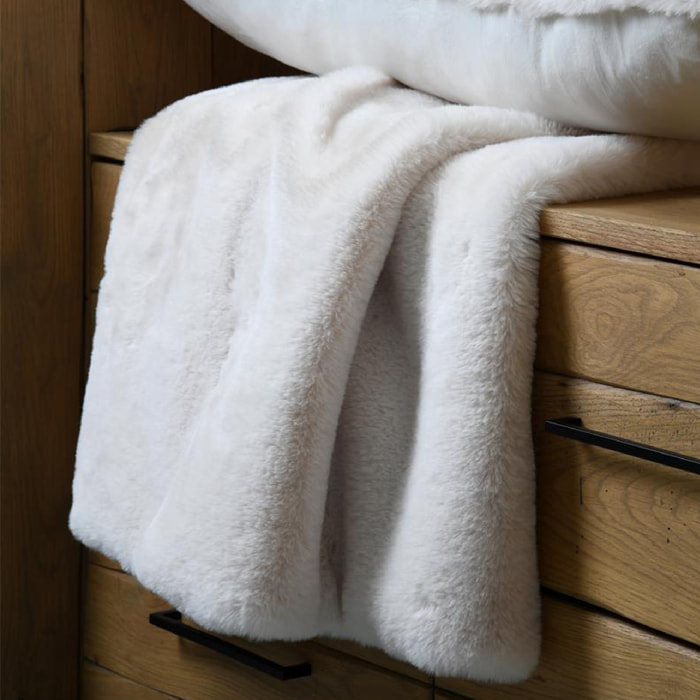 Plaid en imitation fourrure ultra moelleux - Ecru