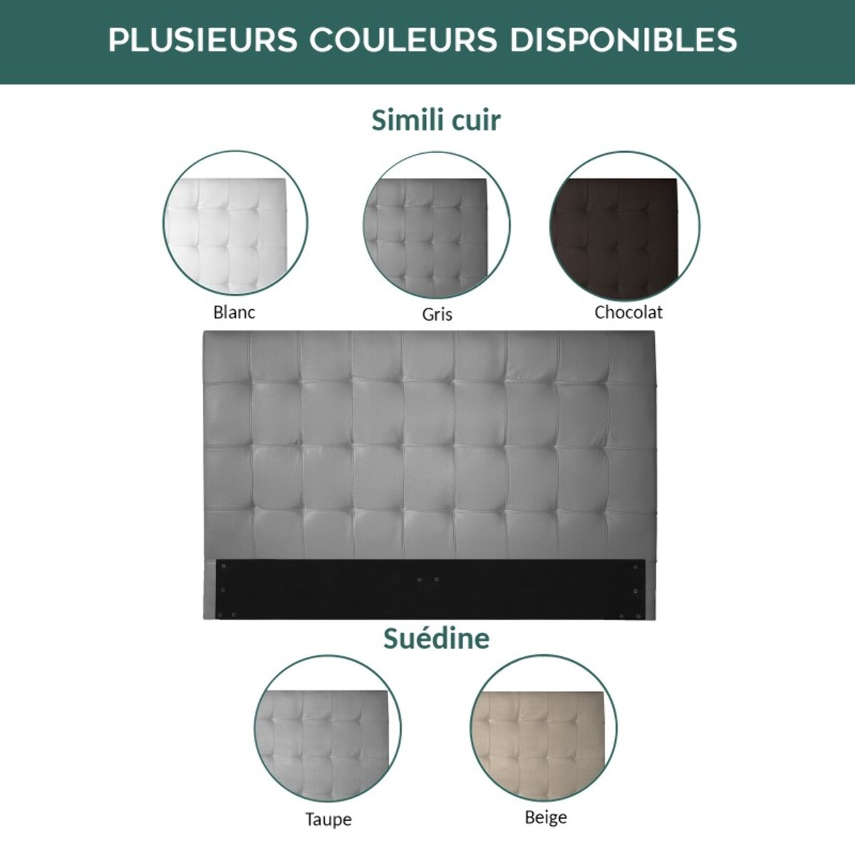 Lit Copa Cabana avec tête de lit capitonnée | cadre à lattes flexibles | Confort et Elégance | Montage simple rapide | Suédine | Beige