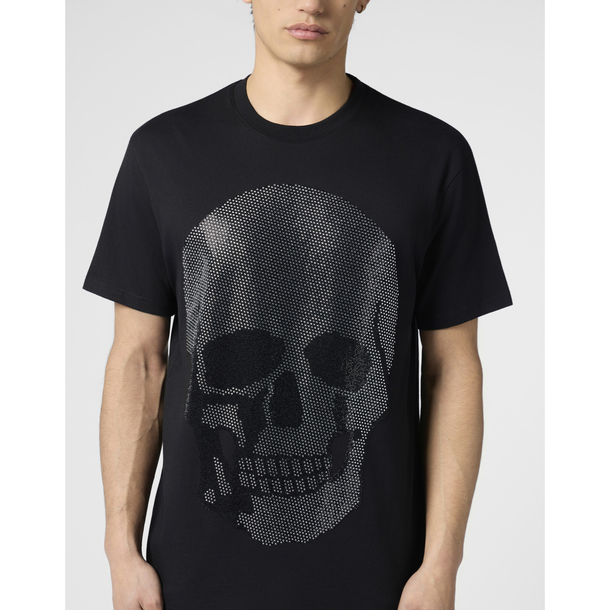 PHILIPP PLEIN Round Neck T-Shirt Skull Stones
